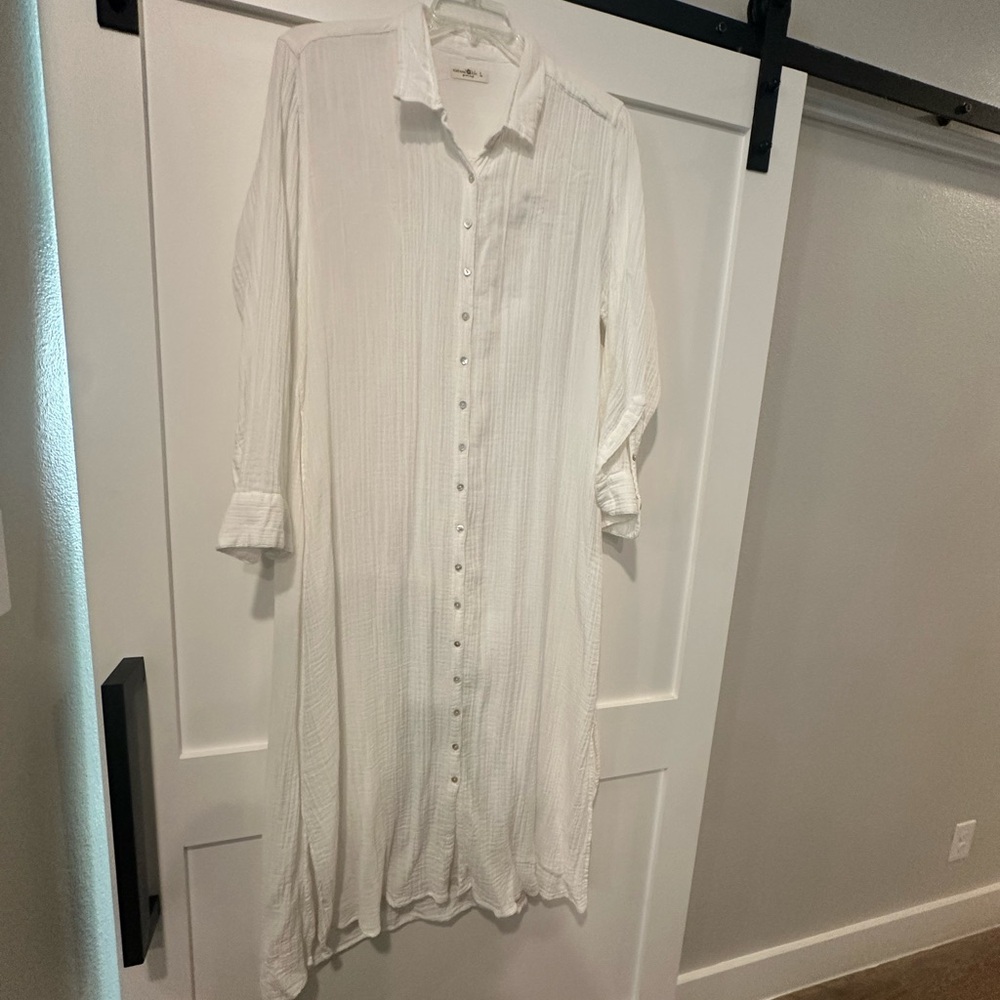 NATURAL LIFE White Maxi Dress with Relaxed Fit